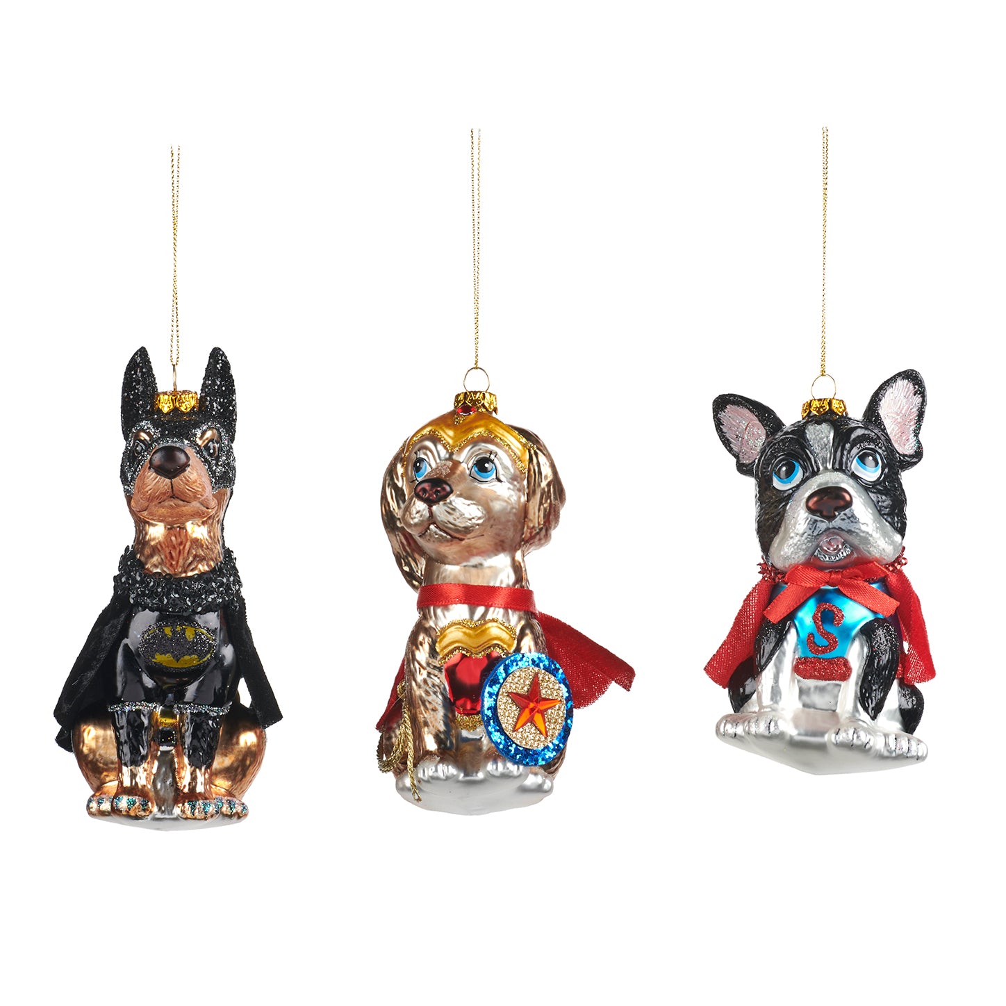 Superhero Dog Christmas Ornament