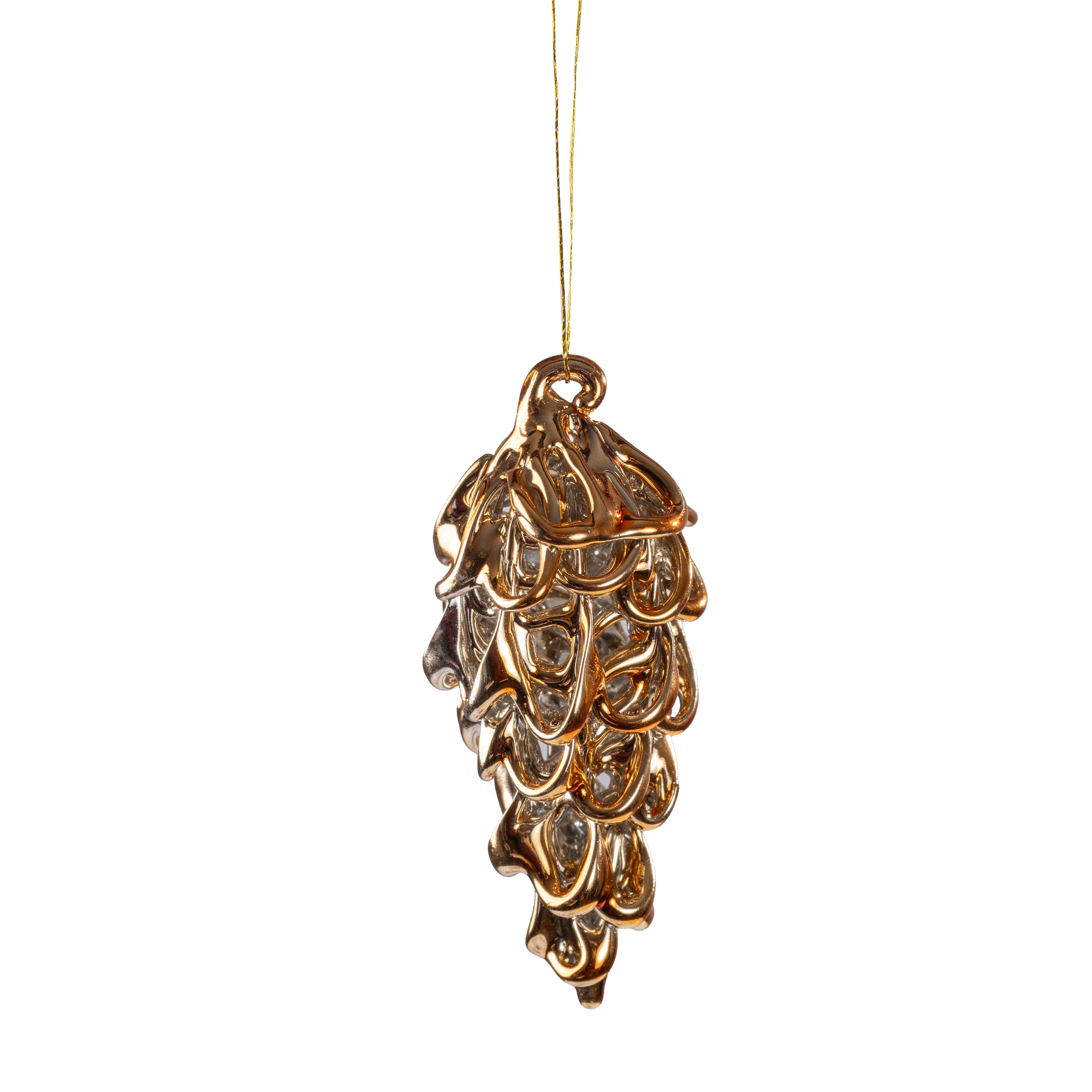 Glass pinecone shiny light gold