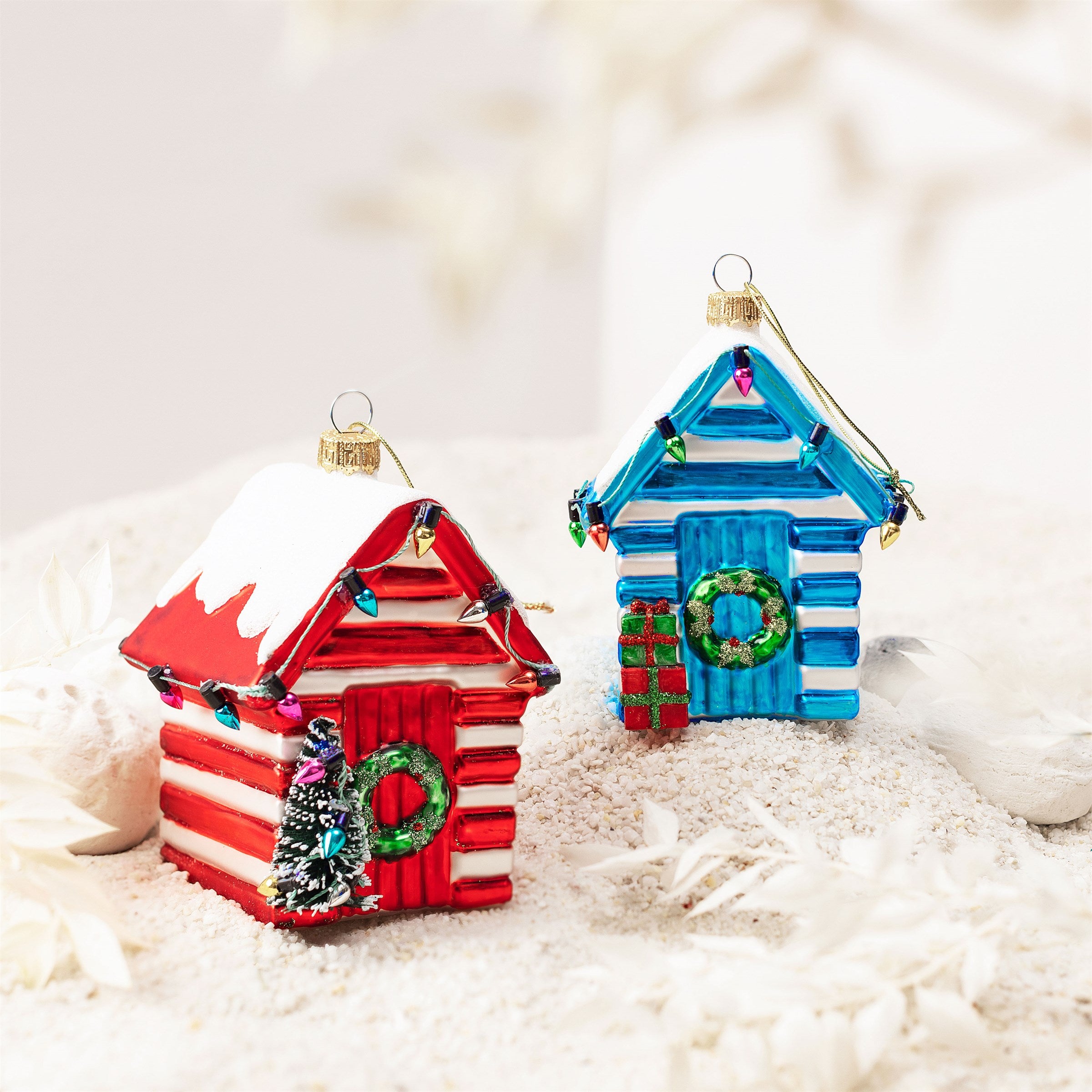 Blue Mini Beach Hut Shaped Bauble