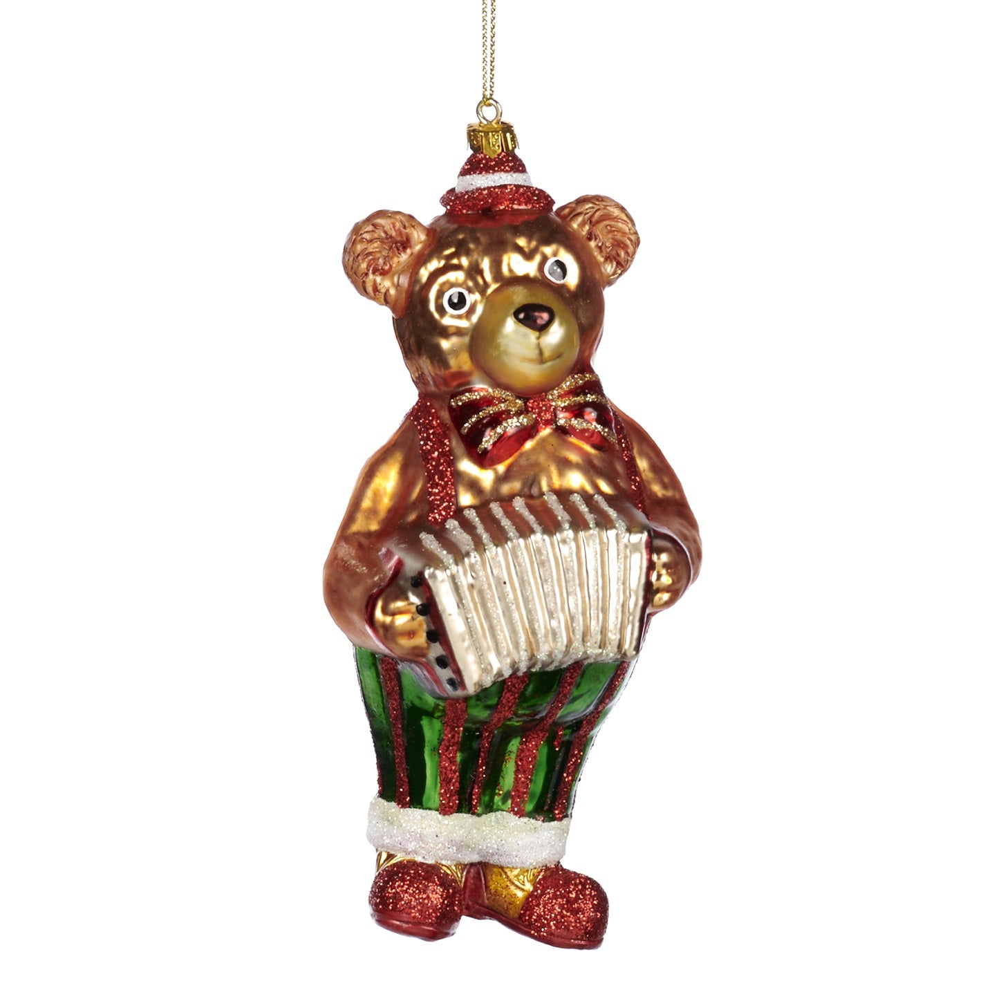 GLaSS BEAR With ACCORDION ORNament