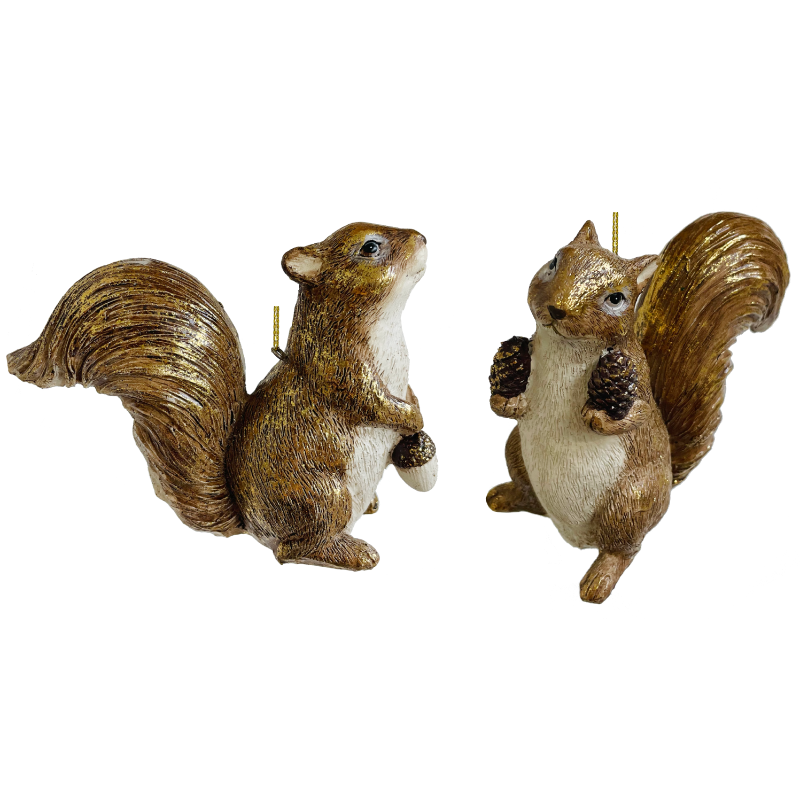 Gilded Squirrel Ornament