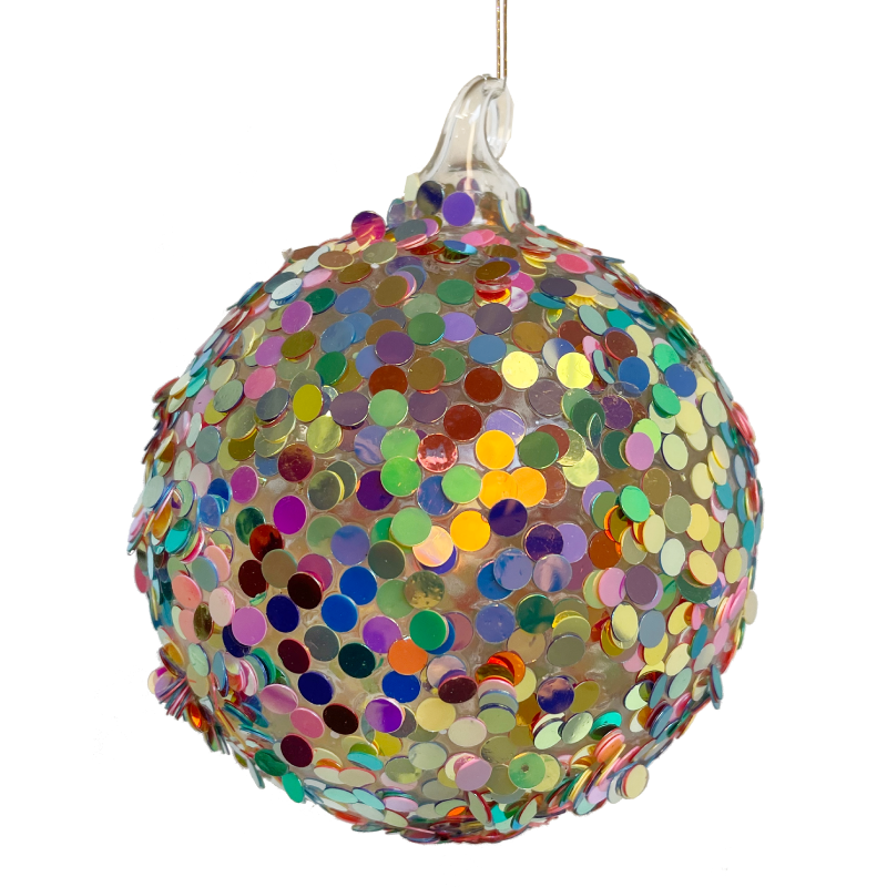 Ball with Multicolored Sequins Outside