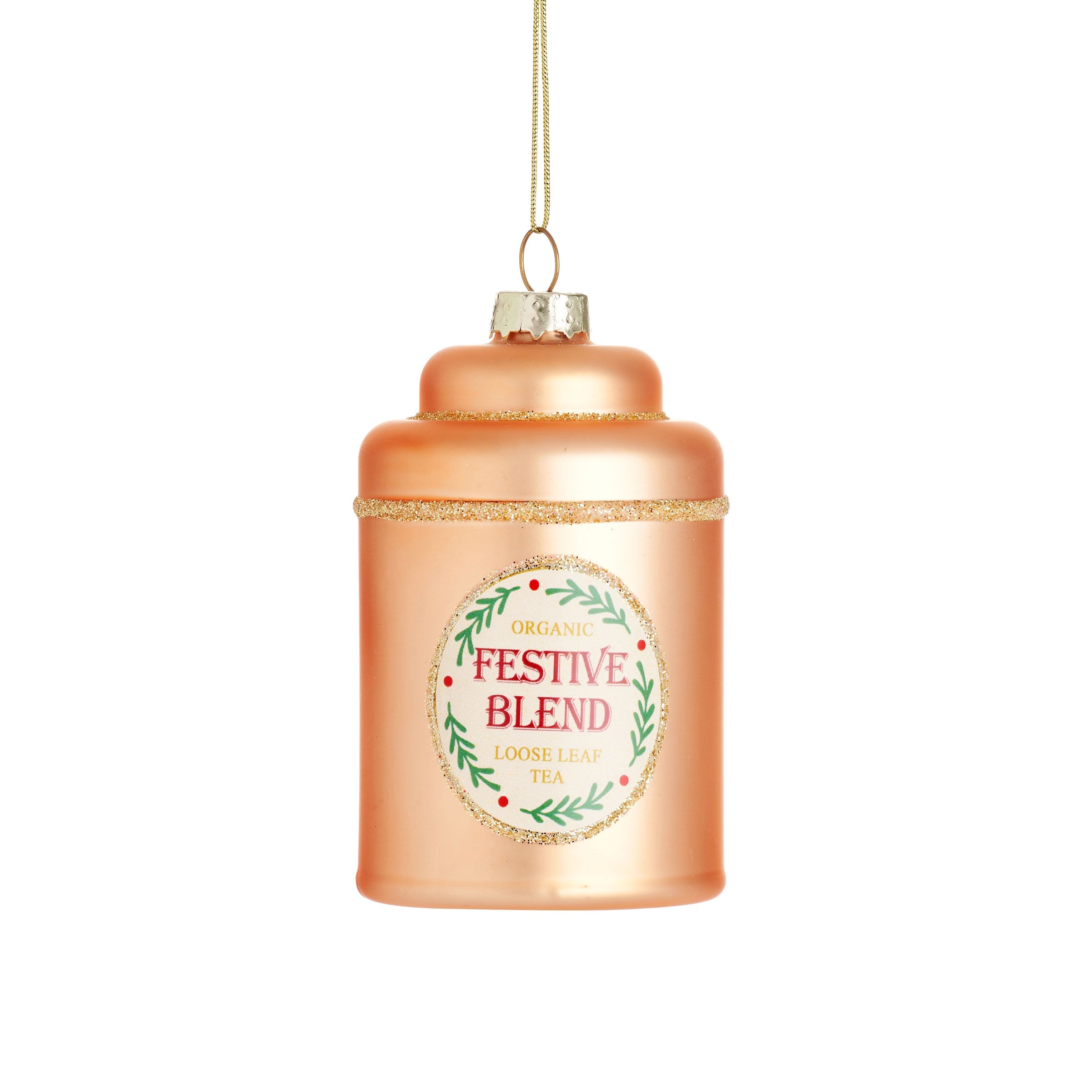 Festive Blend Tea Caddy Shaped Bauble